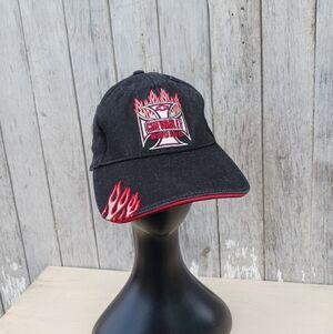 Chevy Chevrolet Racing Black Flame Fitted Hat Baseball Cruisin Sport Mens Sz M/L